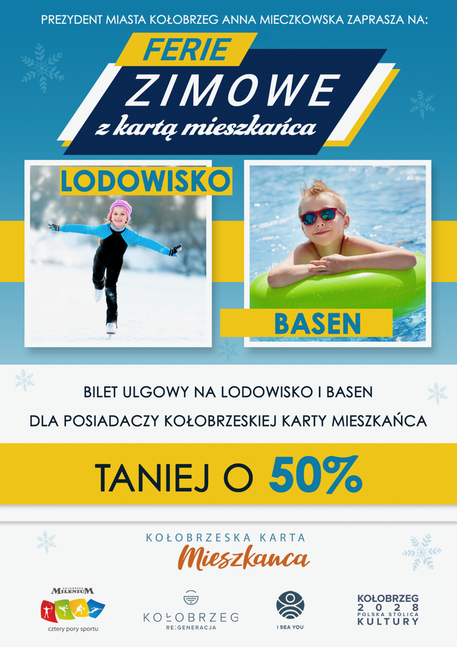 plakat informacyjny o promocji na ferie